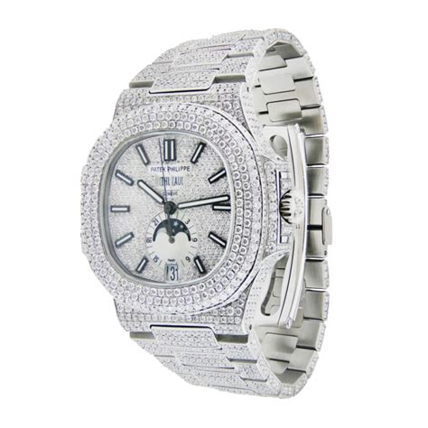 iced out patek nautilus|patek philippe full diamond price.